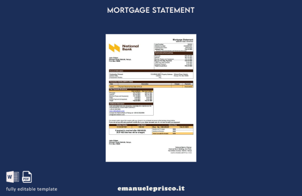 stile verificato Dichiarazione di mutuo della Banca nazionale del Kenya Modello