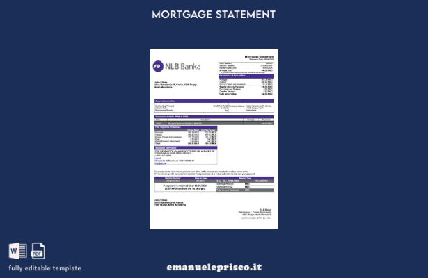 stile verificato Dichiarazione di mutuo della Macedonia del Nord NLB Banka Model