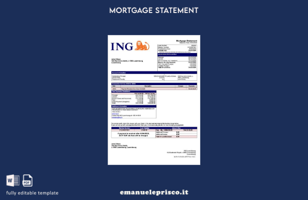 stile verificato Dichiarazione di mutuo lussemburghese ING Lussemburgo Modello d