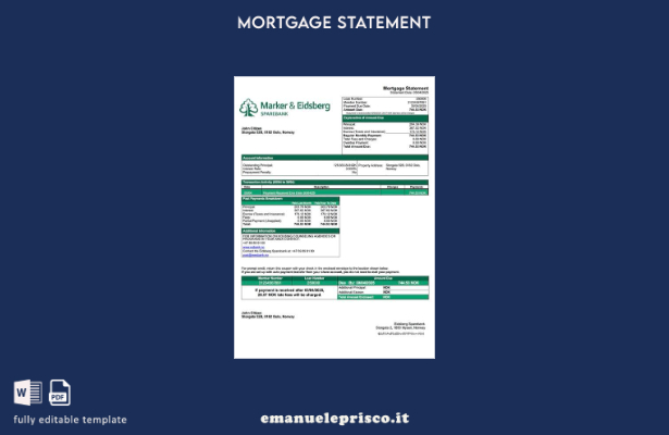 stile verificato Dichiarazione di mutuo norvegese Eidsberg Sparebank Modello Wor