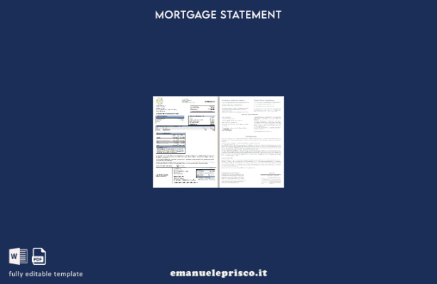 stile verificato Estratto conto del mutuo bancario della Banca Centrale delle Ba
