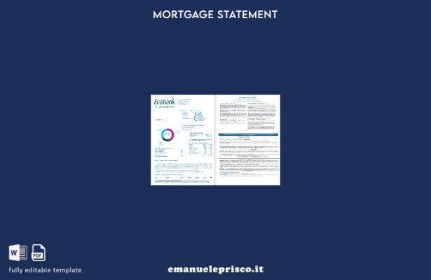 stile verificato Estratto conto del mutuo ipotecario della Togo Ecobank Bank nei
