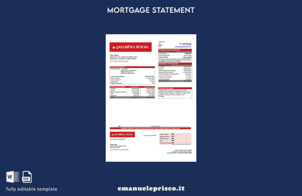 stile verificato Estratto conto ipotecario Nepal Prabhu Bank Modello Word e mode
