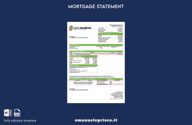stile verificato Estratto conto ipotecario della Banca Indonesia Bengkulu Modell