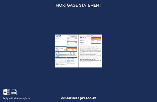 stile verificato Estratto conto mutuo bancario Brasile Caixa, pagine, modello