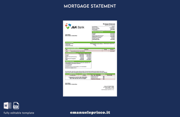 stile verificato Estratto conto mutuo bancario India Jammu e Kashmir Modello Wor