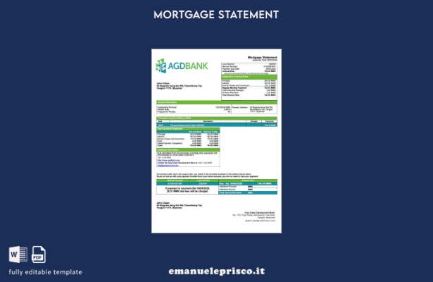 stile verificato Estratto conto mutuo bancario Myanmar Asia Green Development (A