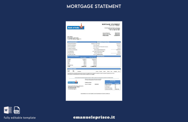 stile verificato India Bank of India mutuo dichiarazione Modello Word e modello