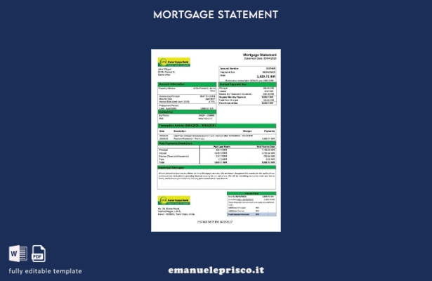 stile verificato India Karur Vysya Estratto conto ipotecario bancario Modello Wo