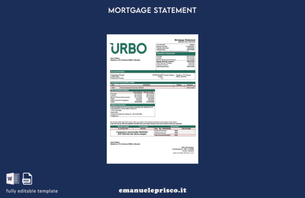 stile verificato Lituania UAB Urbo bankas dichiarazione dei mutui Modello Word e