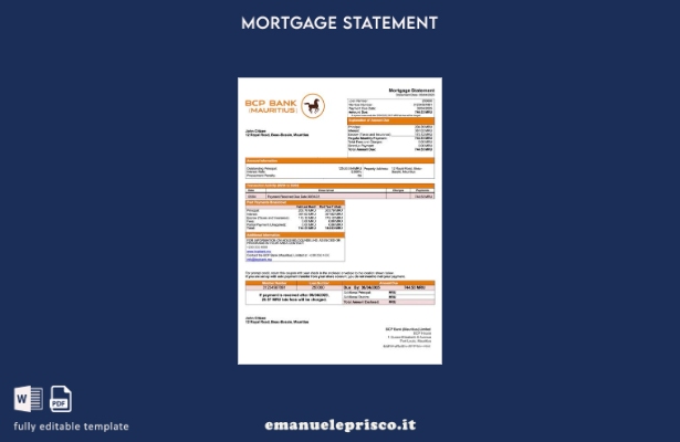 stile verificato Mauritius BCP Bank (Mauritius) Limited modello di dichiarazione