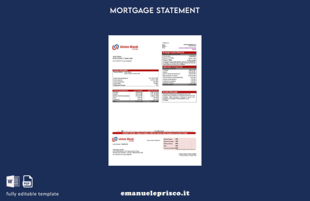 stile verificato Modello di dichiarazione dei mutui India Union Bank of India Mo