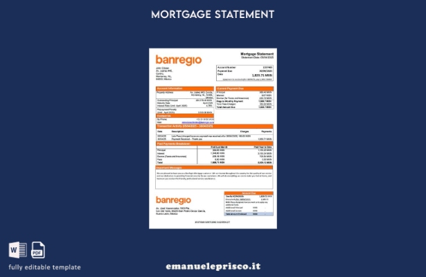 stile verificato Modello di dichiarazione di ipoteca Messico BanRegio Modello Wo