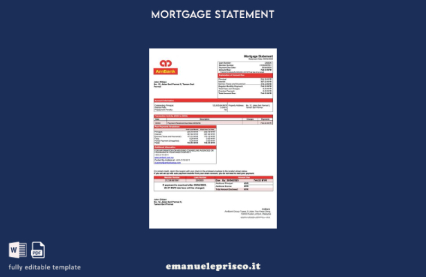 stile verificato Modello di dichiarazione di mutuo AmBank Malesia Modello Word e