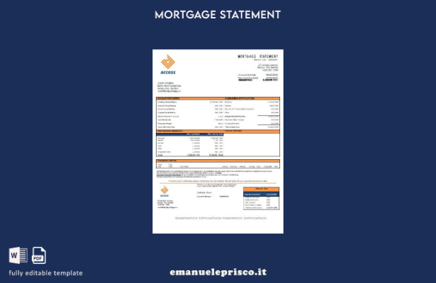 stile verificato Modello di estratto conto del mutuo bancario Gambia Access