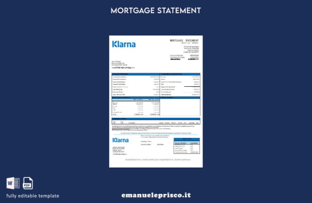 stile verificato Modello di estratto conto del mutuo bancario finlandese Klarna