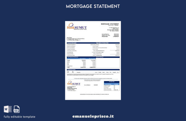 stile verificato Modello di estratto conto ipotecario Indonesia Bank Sumut Model