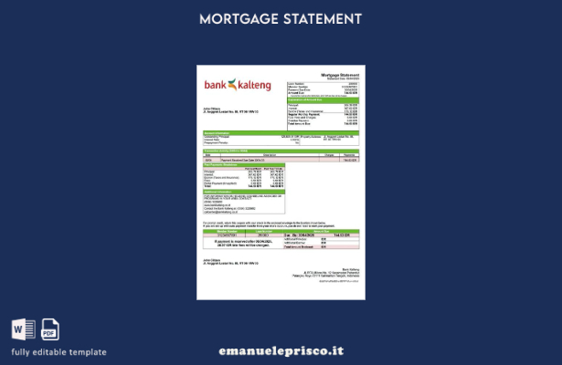 stile verificato Modello di estratto conto ipotecario dell'Indonesia Bank Kalten
