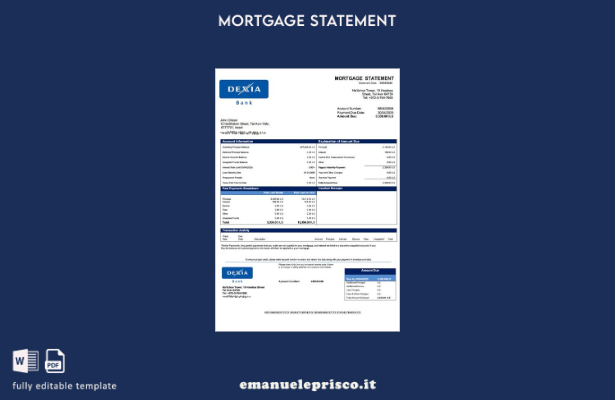 stile verificato Modello di estratto conto ipotecario della Dexia Bank di Israel