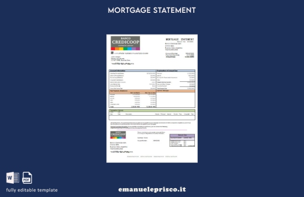 stile verificato Modello di estratto conto mutuo bancario Argentina Banco Credic