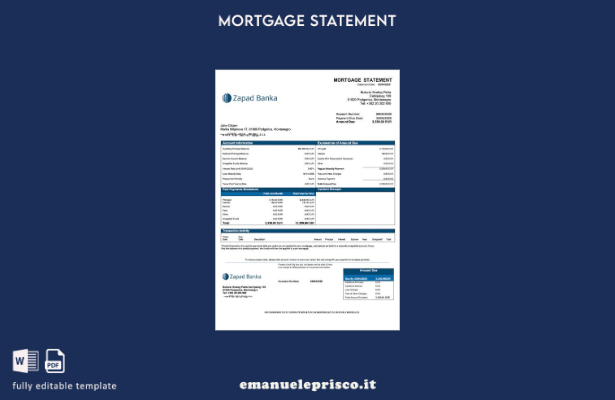 stile verificato Montenegro Zapad banka Dichiarazione di mutuo AD Modello Word e