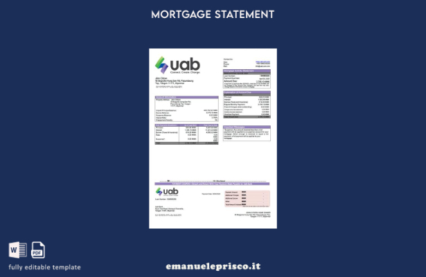 stile verificato Myanmar uab Estratto conto mutuo bancario Modello Word e modell