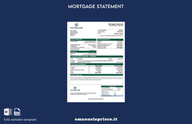 stile verificato Namibia Nedbank Namibia Limited modello di dichiarazione dei mu