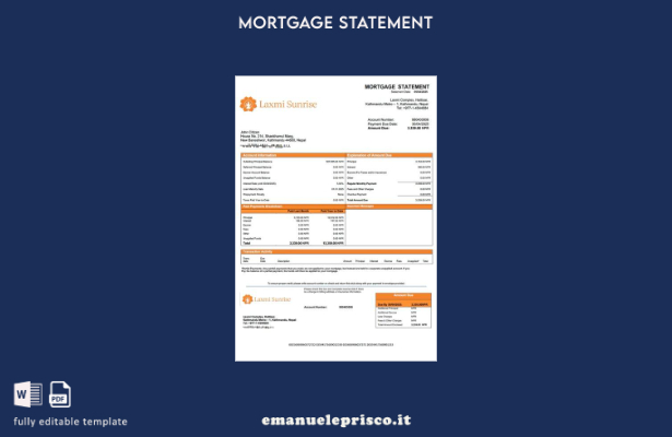 stile verificato Nepal Laxmi Sunrise Bank estratto conto mutuo Modello Word e mo