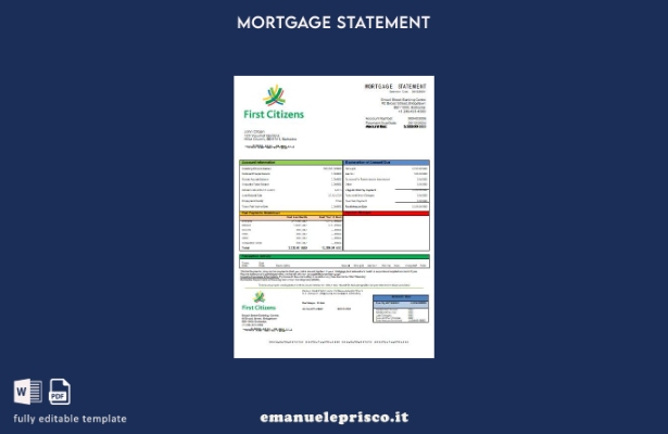 stile verificato modello di estratto conto del mutuo bancario dei Barbados First