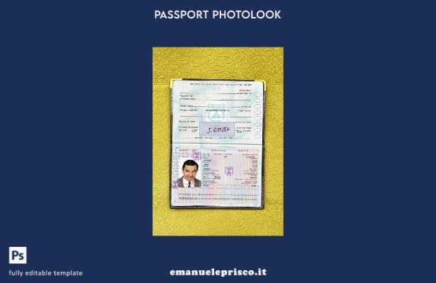 modello di aspetto fotografico Israele Pass () in stile verificato