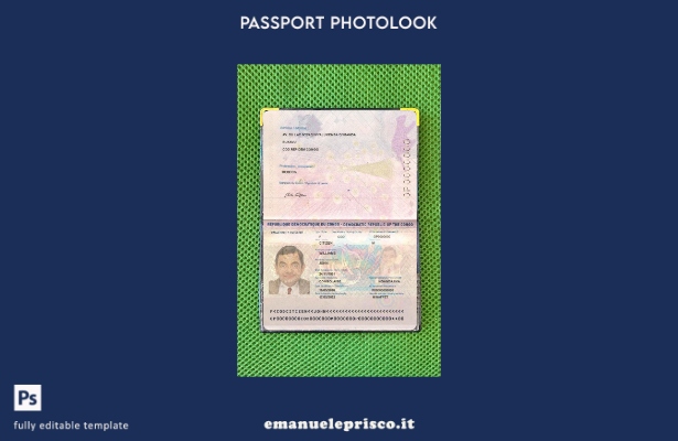 modello di aspetto fotografico del Congo Pass (presente) in stile verificato