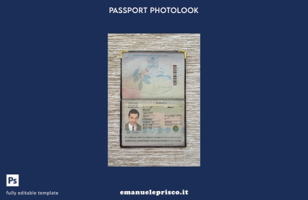 modello di aspetto fotografico del pass per la Giamaica in stile verificato