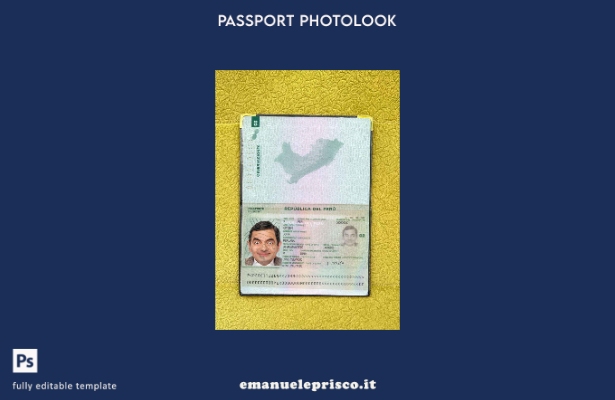 modello di aspetto fotografico del passaggio del Perù in stile verificato