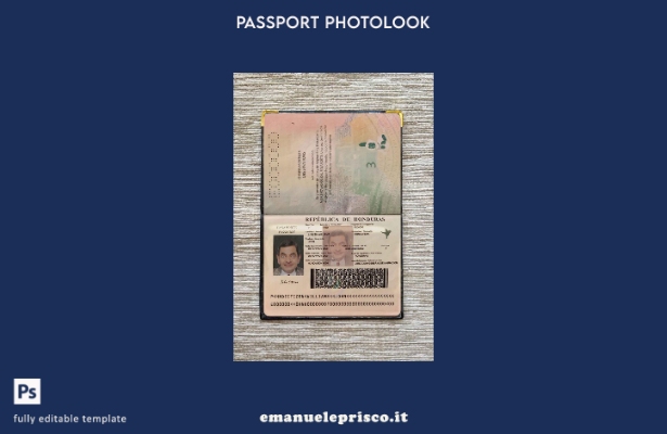 modello di aspetto fotografico del passaggio dell'Honduras in stile verificato