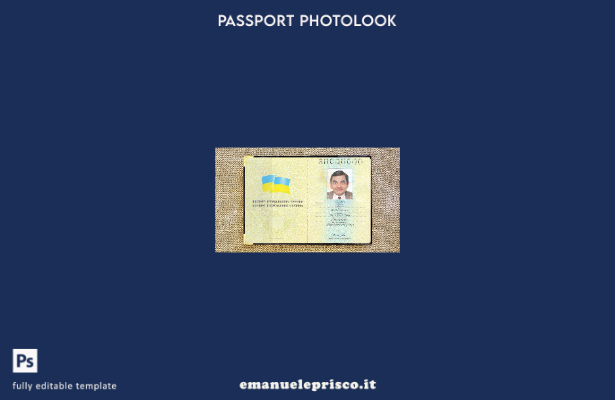 modello di aspetto fotografico del passaggio dell'Ucraina in stile verificato