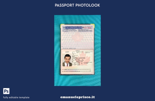modello di aspetto fotografico del passaporto canadese in stile verificato ().