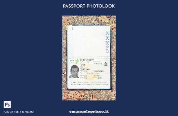 modello di aspetto fotografico del passaporto del Burundi in stile verificato ()