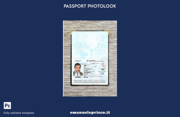 modello di aspetto fotografico del passaporto del Kirghizistan in stile verifica