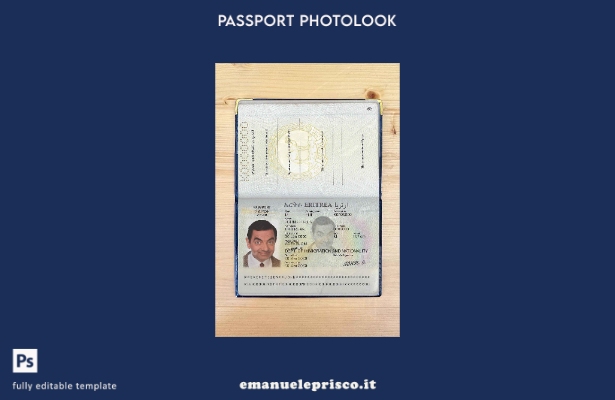 modello di aspetto fotografico del passaporto dell'Eritrea in stile verificato