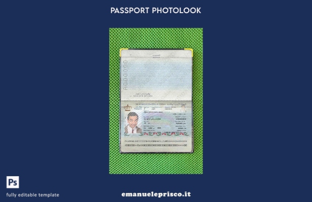 modello di aspetto fotografico del passaporto della Giordania in stile verificat