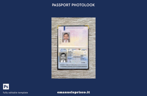 modello di aspetto fotografico del passaporto di Andorra in stile verificato