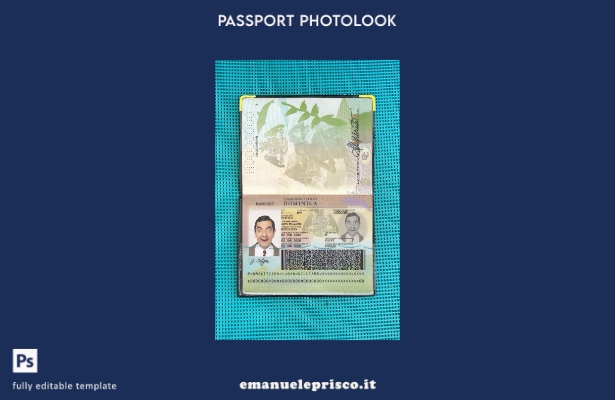 modello di aspetto fotografico del passaporto dominicano in stile verificato