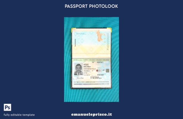 modello di aspetto fotografico del passaporto finlandese in stile verificato