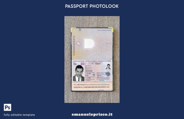 modello di aspetto fotografico del passaporto lituano in stile verificato