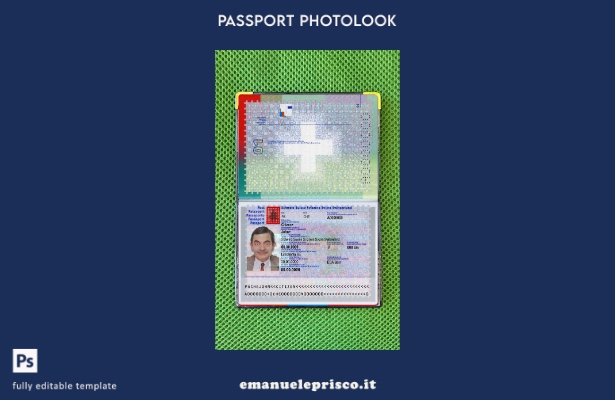 modello di aspetto fotografico del passaporto svizzero in stile verificato