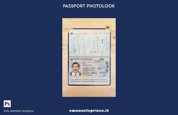 modello di aspetto fotografico del passaporto tedesco (presente) in stile verifi