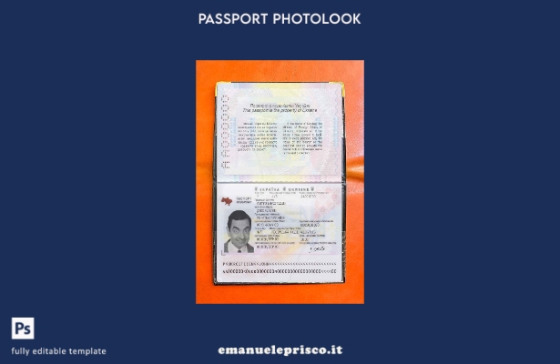 modello di aspetto fotografico del passaporto ucraino in stile verificato
