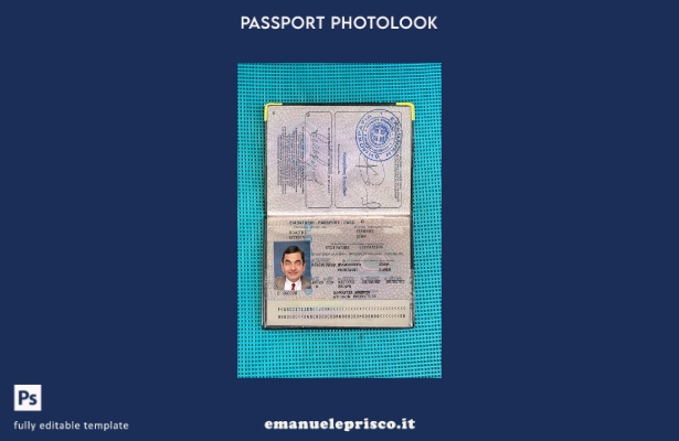 modello di aspetto fotografico della versione del passaporto greco in stile ve 1
