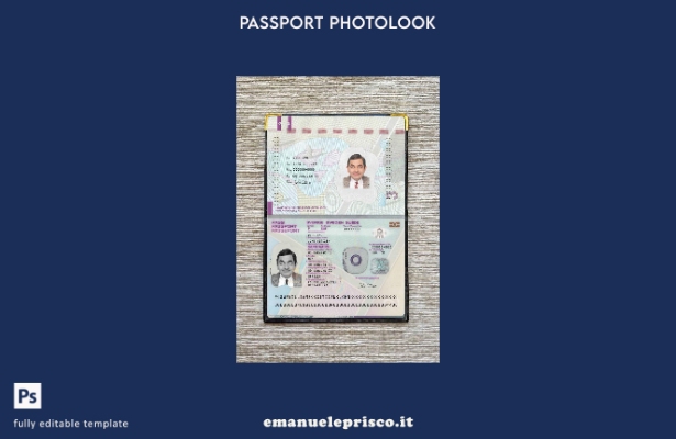 modello di aspetto fotografico della versione del passaporto svedese in stile ve