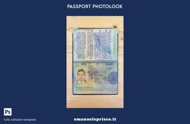 modello di aspetto fotografico per passaporto del Regno Unito in stile verificat